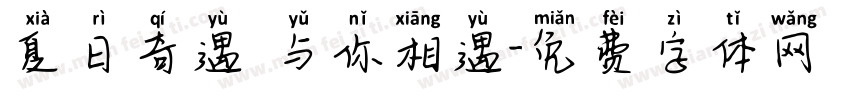 夏日奇遇 与你相遇字体转换